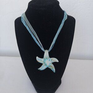Murano Glass Starfish Pendant Necklace